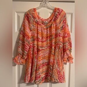 Multicolor Sheer Babydoll Top